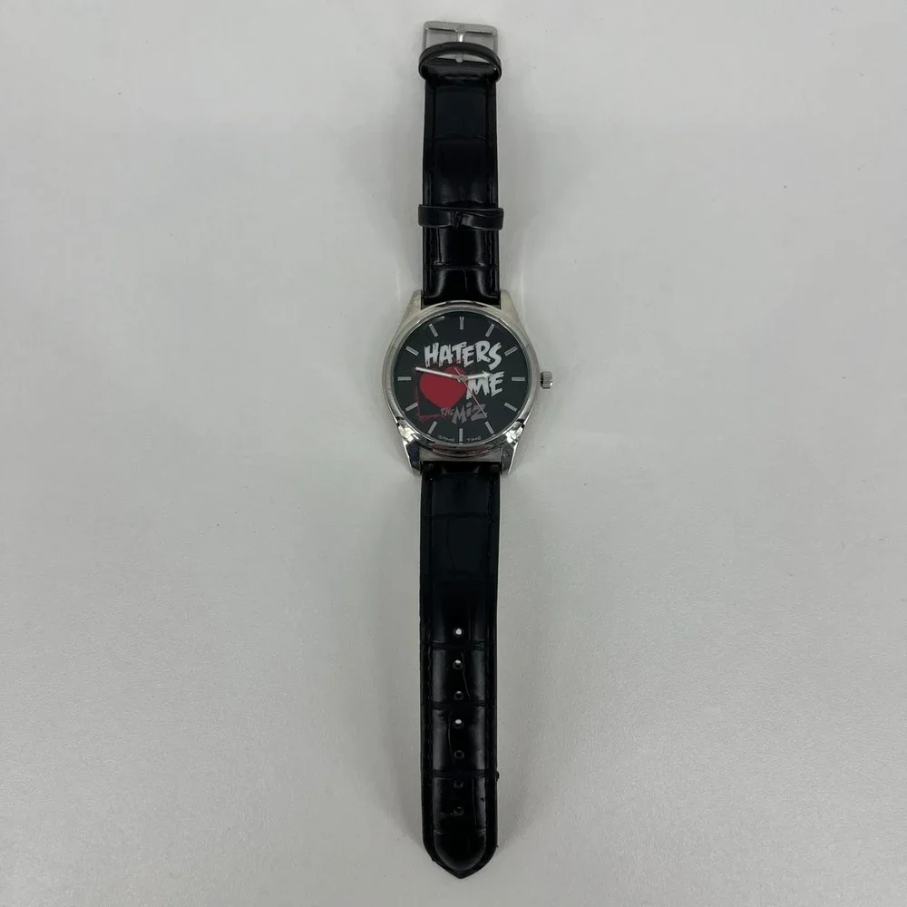 WWE The Miz Haters Love Me Watch Men's‎ Size Black Leather Band Game Time New